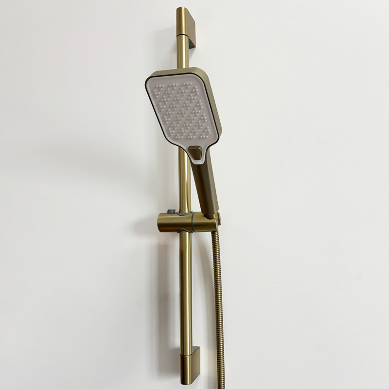 Douche à main avec barre coulissante, Or brossé