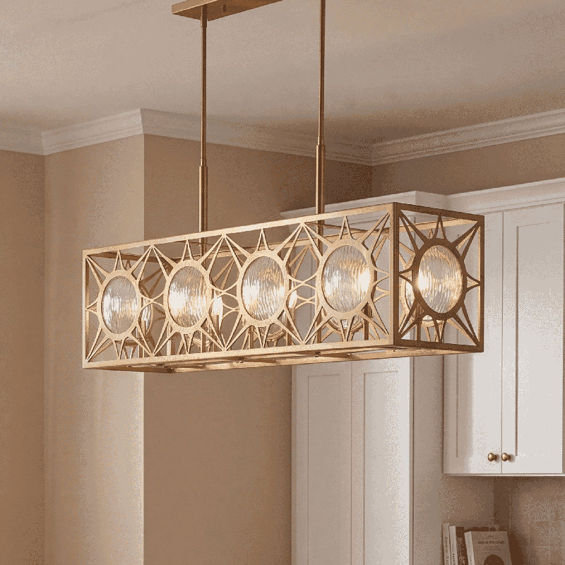 Balfour 8-Light Linear Chandelier in Brass, Brass
