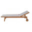 Chaise longue en bois avec assise en filet et structure en bois d'acacia