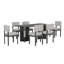 Ensemble de salle à manger rectangulaire en bois massif Farmhouse avec 6 chaises rembourrées, 6 places, gris classique, 60 pouces