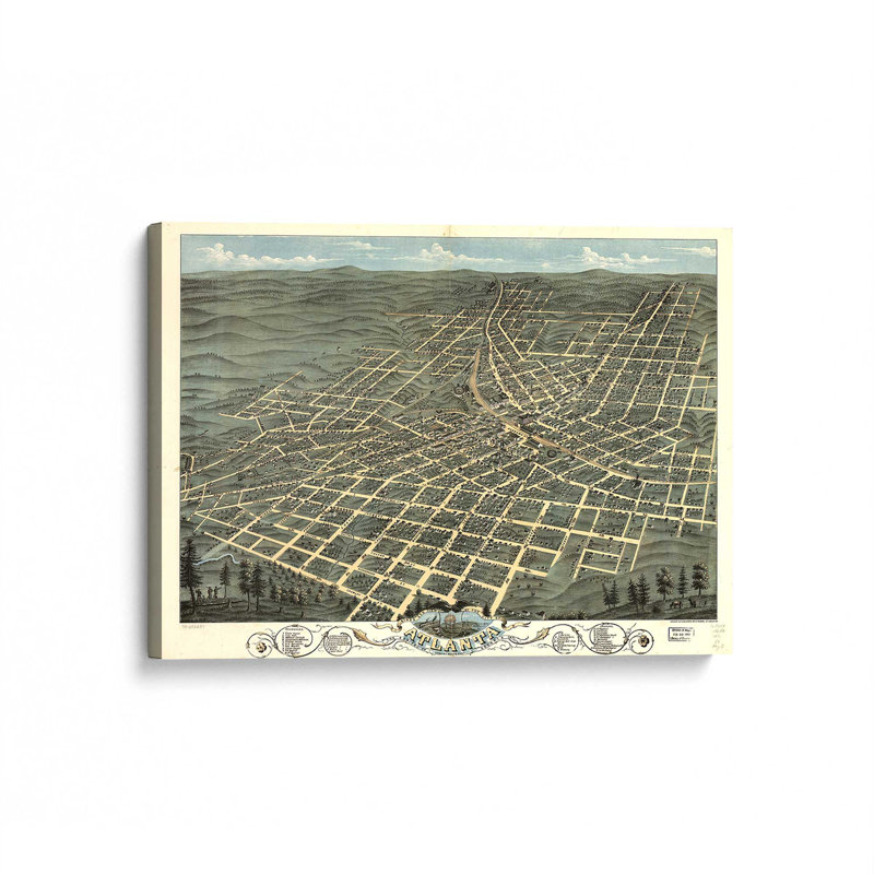 «Atlanta Bird's Eye View» par Deny Designs, reproduction d'art, 18 x 24, Toile tendue, Wrapped Canvas