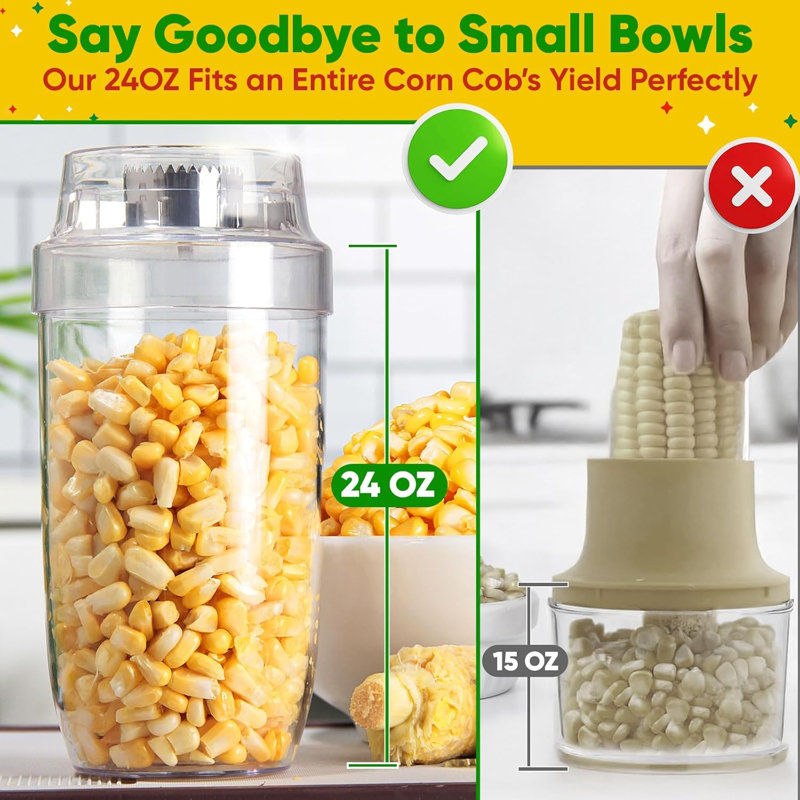 Corn Peeler & Stripper for Corn on the Cob, Safe Blade Hidden Inside