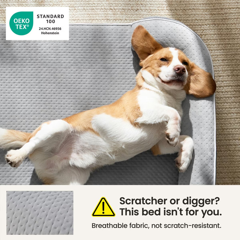 Canapé orthopédique Lesure RealOrtho 3 couches en mousse à mémoire de forme avec housse amovible pour chien, Gris cendre