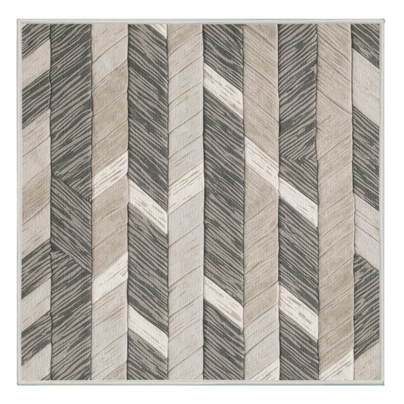 Washable Weathered wood tones Nautical Area Rug, Square 4'