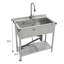 Grand lavabo simple en acier inoxydable de 21 po x l 36 po x H 35,5 po