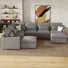 Canapé modulaire avec sièges de rangement 134 po