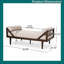 Chaise longue en tissu moderne avec capitonnage à boutons et design en bois cintré - Élégant siège d'intérieur à deux bras-1216138112
