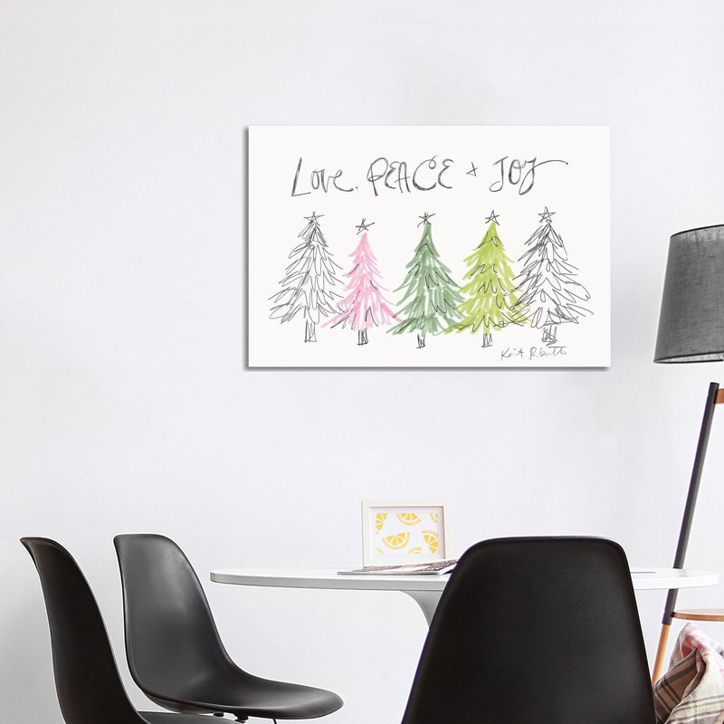 Love, Peace & Joy 1 Piece Wrapped Canvas Wall Art, 66.04cm H x 101.6cm W