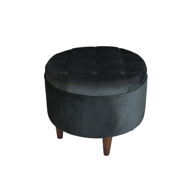 Larabee Upholstered Ottoman, Black