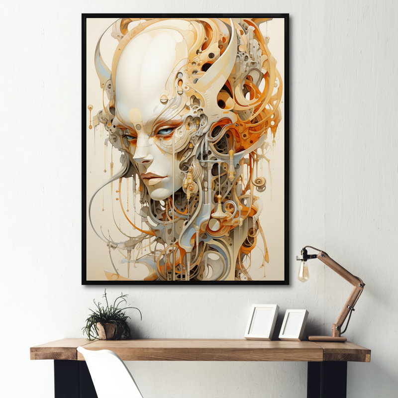 Mythical Alien Creature II, reproduction d'art sur toile, Cadre flottant noir, H 20 po x l 12 po x P 1 po