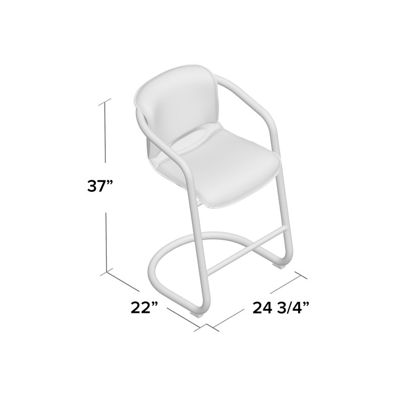 Chiavari Upholstered Stool with Metal Frame, Jet Brown Leather/ Vintage Bronze Frame, Counter Stool (26" Seat Height)