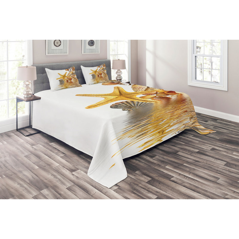 Seashells Coastal Polyester Coverlet