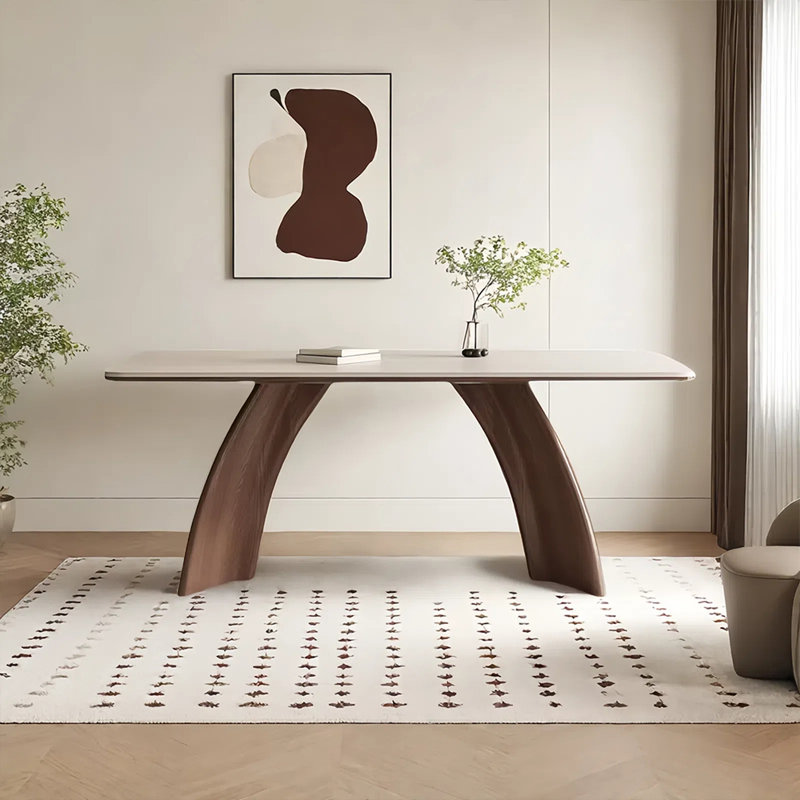 Table de salle à manger en bois massif French French, H 29,52 po x L 70,86 po x l 35,43 po