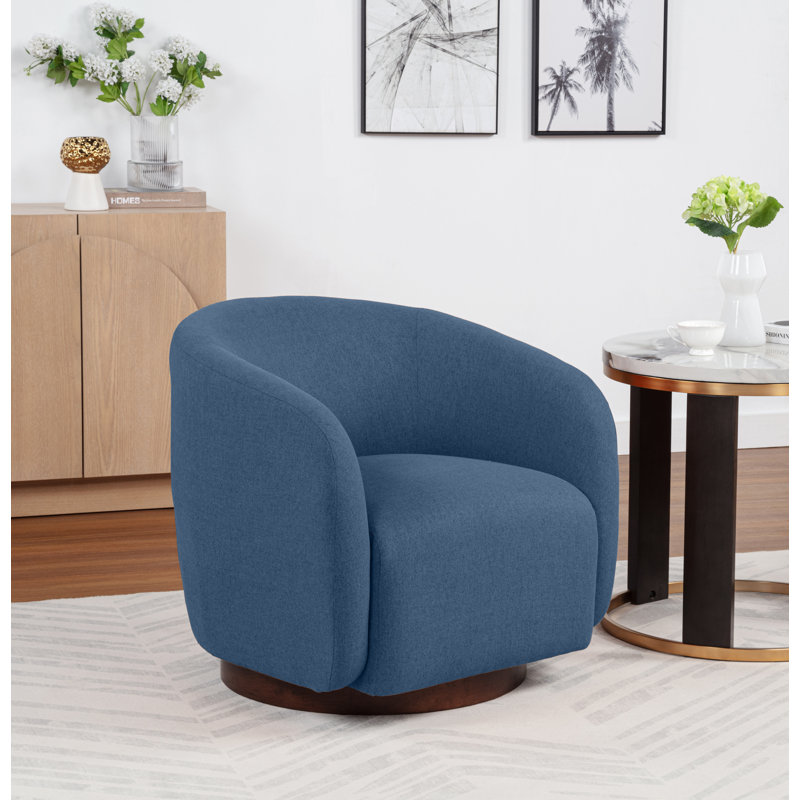 Fauteuil demi-tonneau rembourré et pivotant, Marine