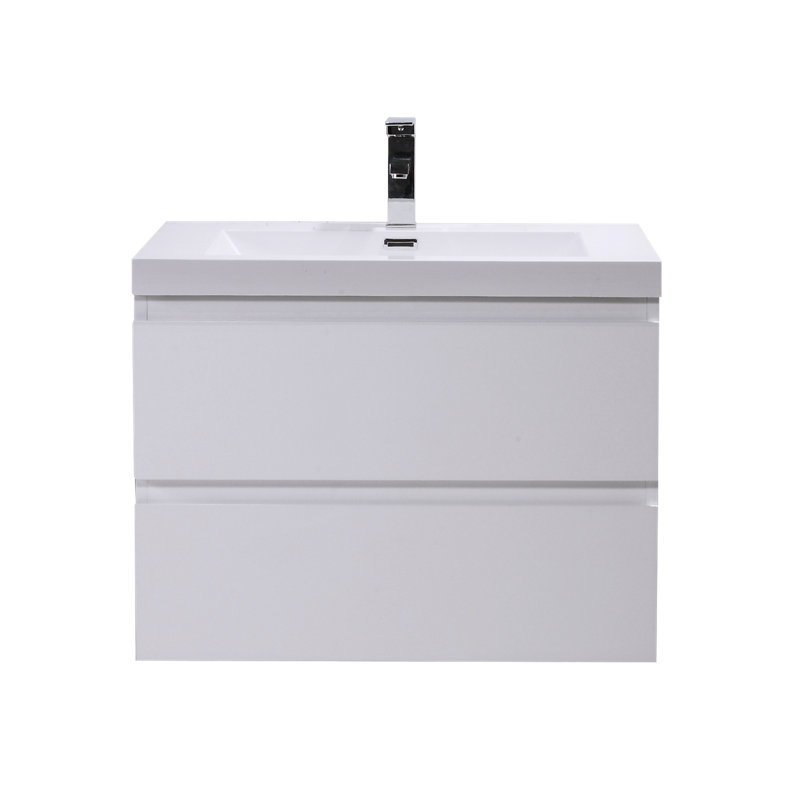 Base de meuble-lavabo simple mural 41,5 po seulement, Blanc très luisant