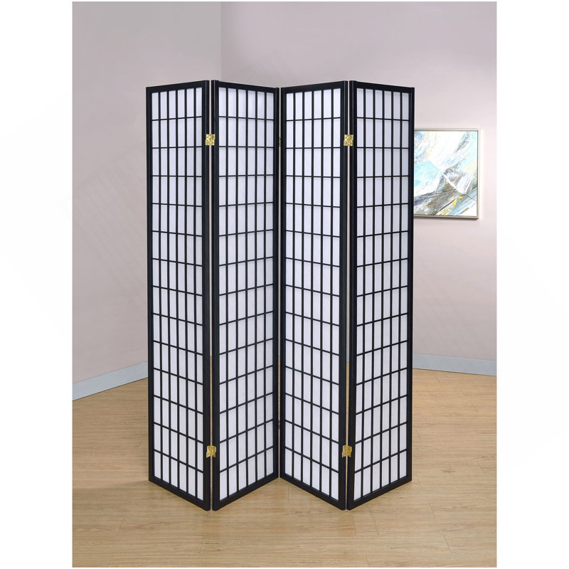 Paravent pliable 4 panneaux Sartre, Noir