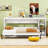 Space-Saving Wood Murphy Bed with Side Storage Shelves-1218815683-1218815695