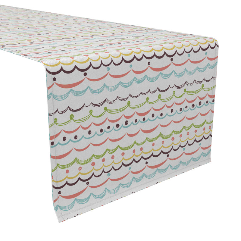 Rectangular Geometric Cotton Twill Table Runner