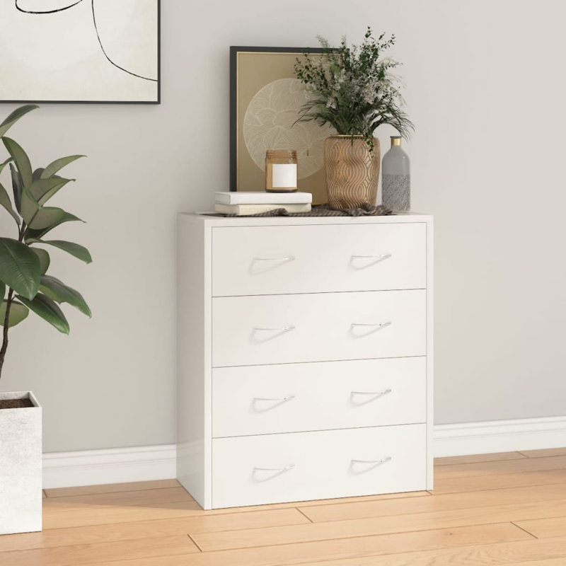 Vanwinkle 60cm W 4 - Drawer Chest of Drawers, High Gloss White