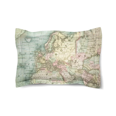 Laural Home World Map Duvet Sham