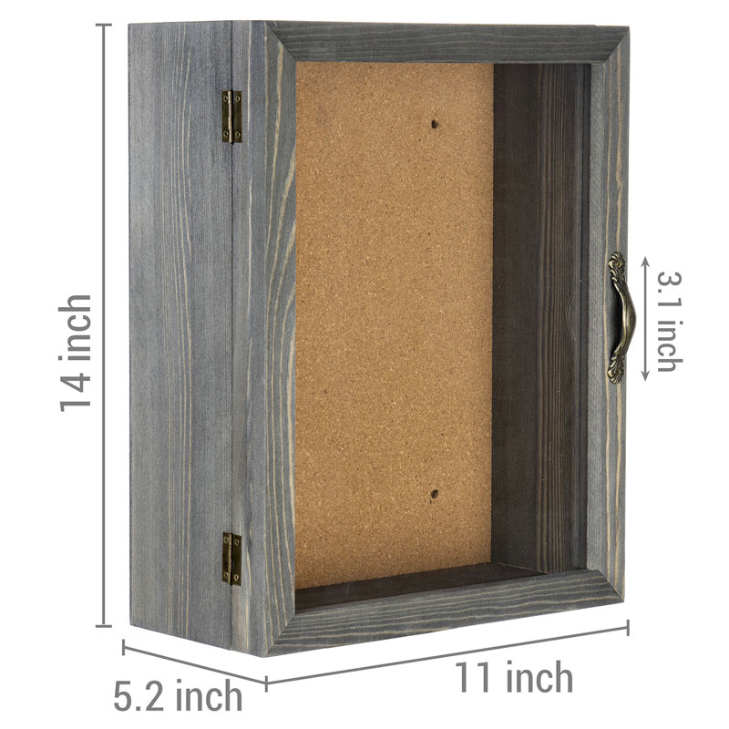 Earleton Gray Solid Wood Storage Shadow Box Picture Frame