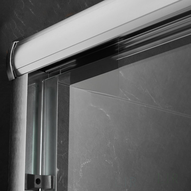60'' W X 74'' H Frameless Shower Door With 6Mm Tempered Glass For Modern Bathrooms, Shower Door, Brushed Nickel