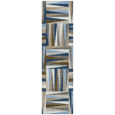 Azura Navy Washable Indoor-Outdoor Rug - 