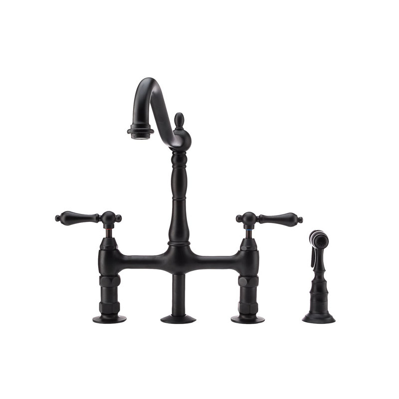 Robinet de cuisine Bridge, Noir mat