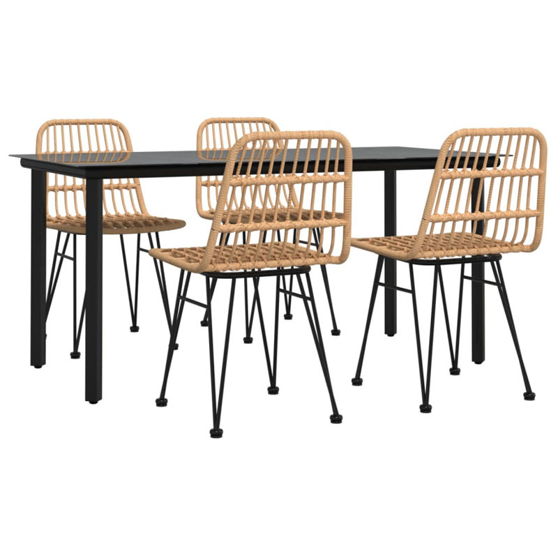 Andreane 4 - Person Patio Dining Set with Rectangular Table, Brown