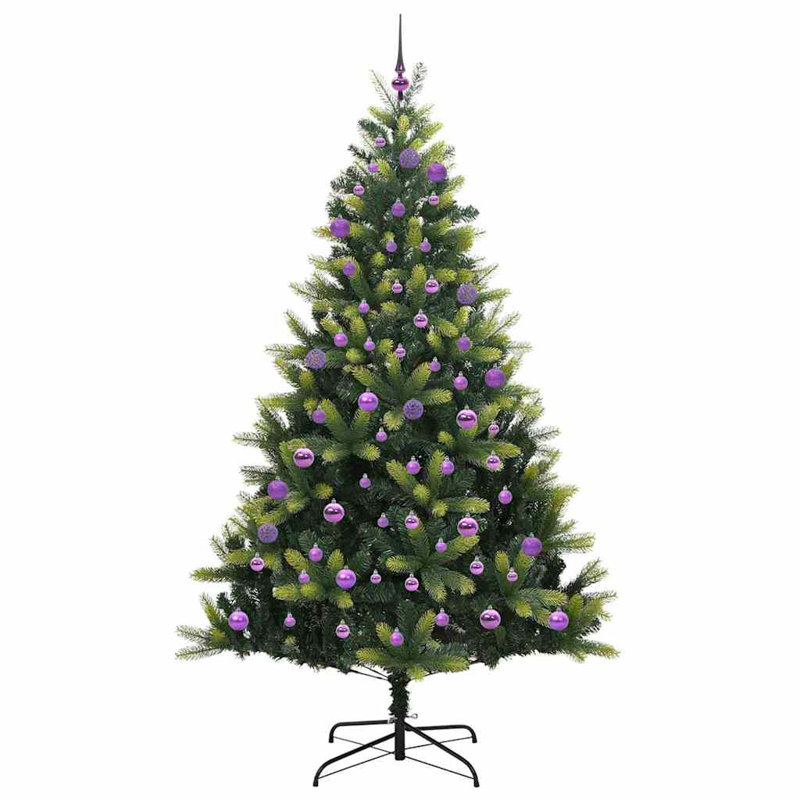 Artificial Hinged Christmas Tree 300 LEDs Green, Purple, 5.91' H