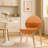 4 Indoor Chairs In Tropical Orange With Red Oak Wood Legs And Polypropylene Seat, Waterproof Scratch- Construction, Solid Distinctive Grain, Commercial-grade Durability, Floor- Soft Pads, Ergonomic