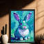 «Black», encadré noir et adorables lapins, art mural, impressions de style rétro-493416509