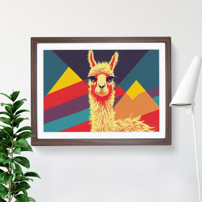 Retro Llama - Single Picture Frame Print