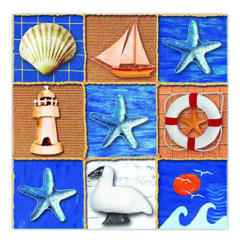Serviettes à cocktail jetables en papier de base Nautical
