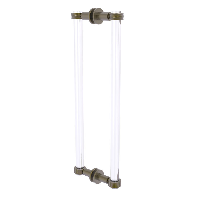 Poignée de porte de douche dos à dos Margolis, Laiton antique, H 19 po x l 1,7 po x P 7 po