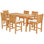 Outdoor 7 - Piece Teak Dining Set with Cushions