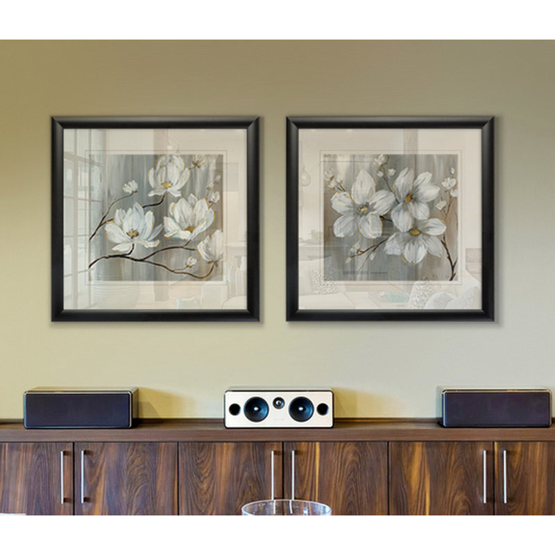 Summer in Neutral I - Ensemble de 2 reproductions de cadres photo, Cadre noir