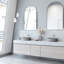 Lavabo de salle de bain vasque rond en béton avec robinet H 11 po L 16 po x l 16 po x H 5 po Windsor