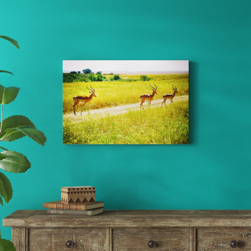 African Plains I by Golie Miamee - Print on Canvas, 20cm H x 30cm W, Wrapped Canvas