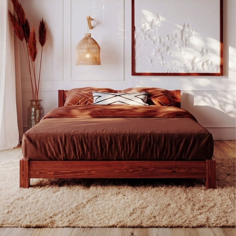 Hardiman Bed Frame, Twin, Red Wood