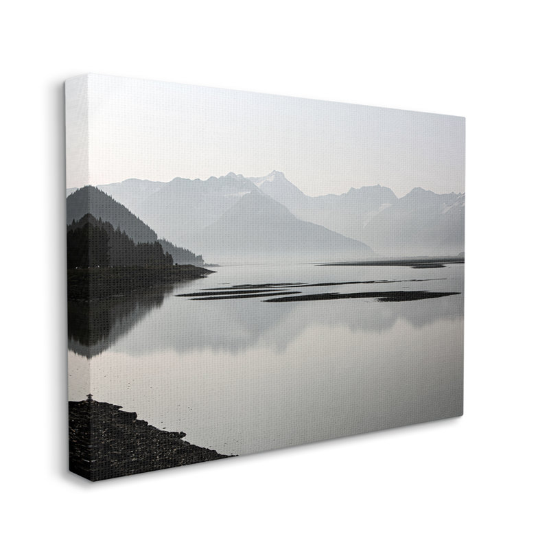 Au-396-Toile, gris, montagne, pics, lac, réflexion, par Danita Delimont, photographie, H 16 po x l 20 po x P 1,5 po