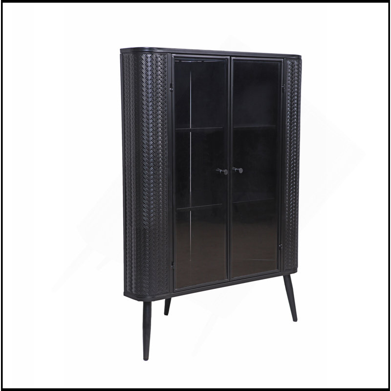 Armoire de rangement d'angle moderne à 3 niveaux avec portes en verre trempé, tablettes amovibles et structure en métal - Organisateur autoportant pour la salle de bain, la cuisine, la chambre à coucher, le salon ou les petits espaces