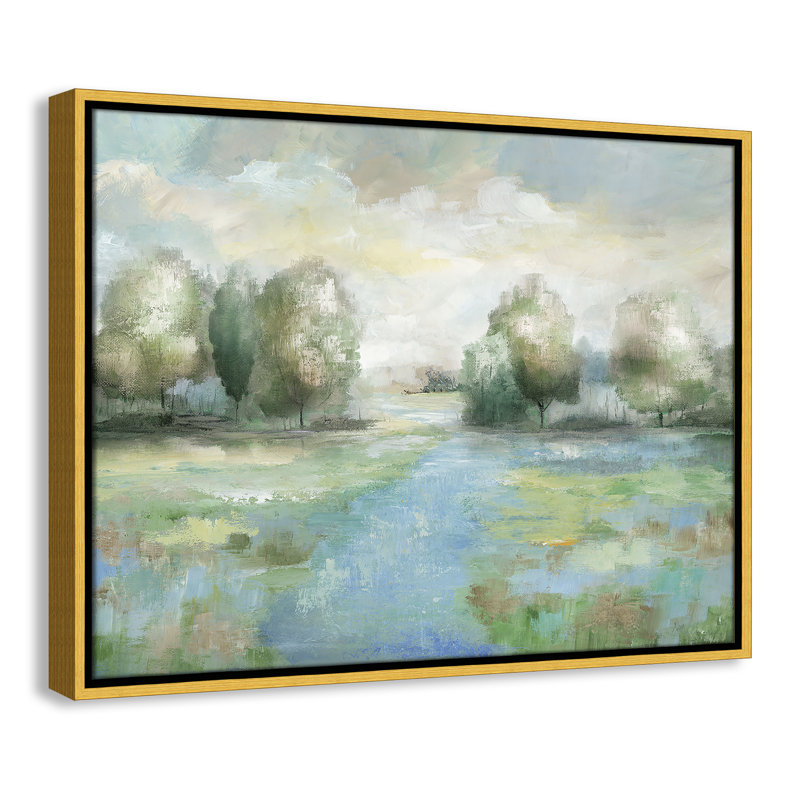 «Cleotis Into the Woods» par Nan, H 19,5 po x l 25,5 po, Doré