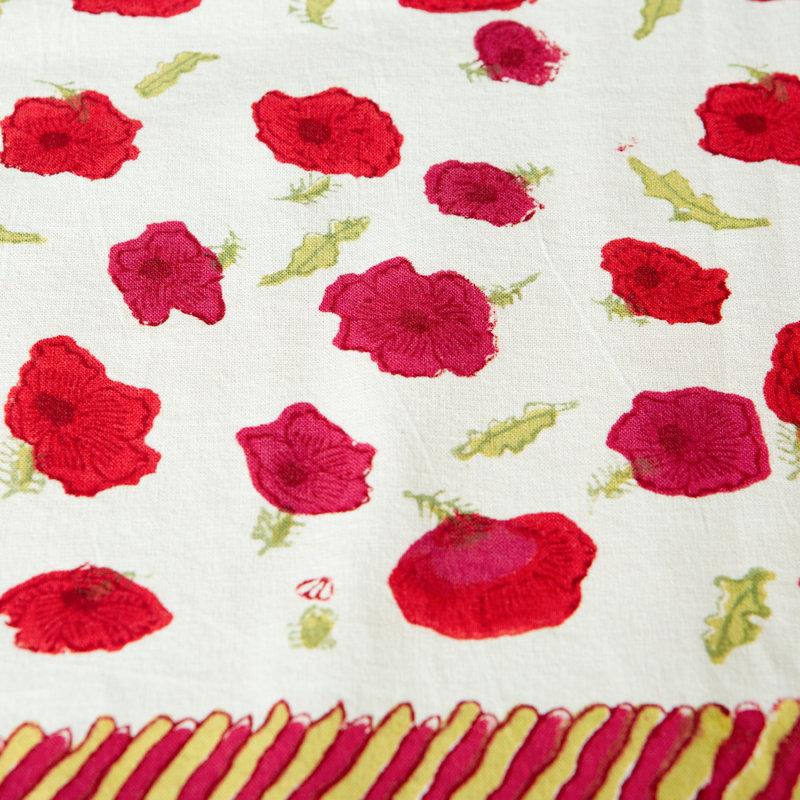 Couleur Nature Poppies Floral Cotton Tablecloth & Reviews | Wayfair
