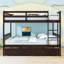 Lit superposé convertible en bois avec tiroirs de rangement et barrières de sécurité-314058100-314058103