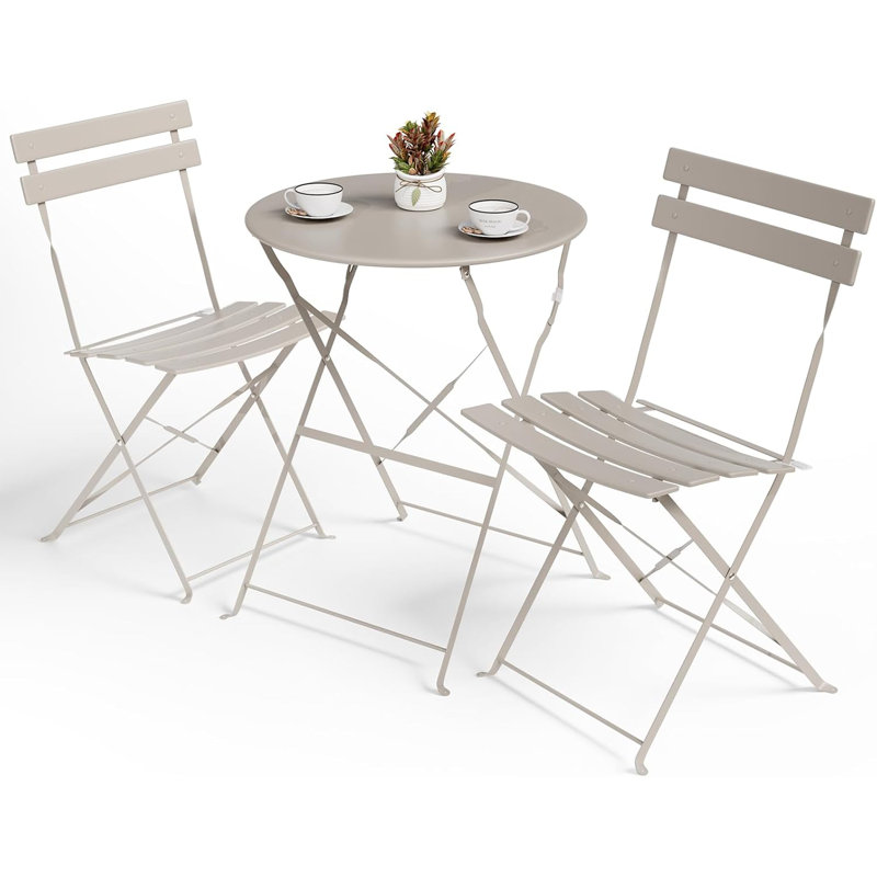 2 - Person Steel Dining Set, Brown