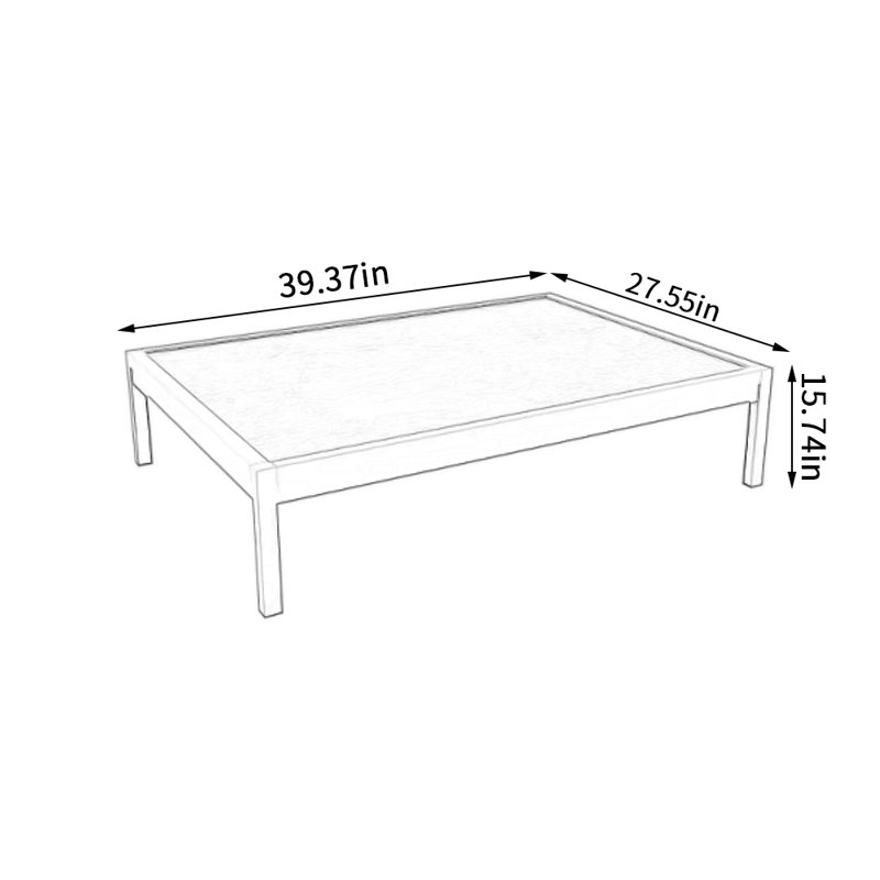 Rectangular Outdoor Side Table , 39.37 " W 27.55 " D