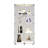 Two-Door LED Lights  Glass Display Cabinet 4 Shelves With Door, Floor Standing Curio Bookshelf For Living Room Bedroom Office, 64.7"*31.7"*14.3", White-1277090884