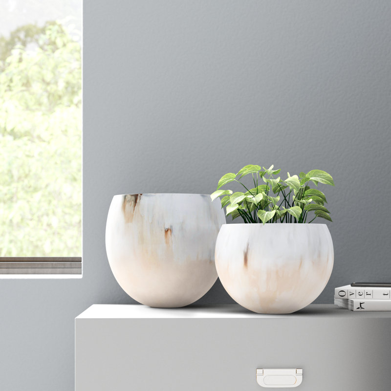 Ensemble de pots à fleurs en fer 2 pièces Coretta