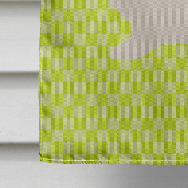 Hermelin lapin 2 côtés 40 x 28 po en polyester drapeau maison, Vert